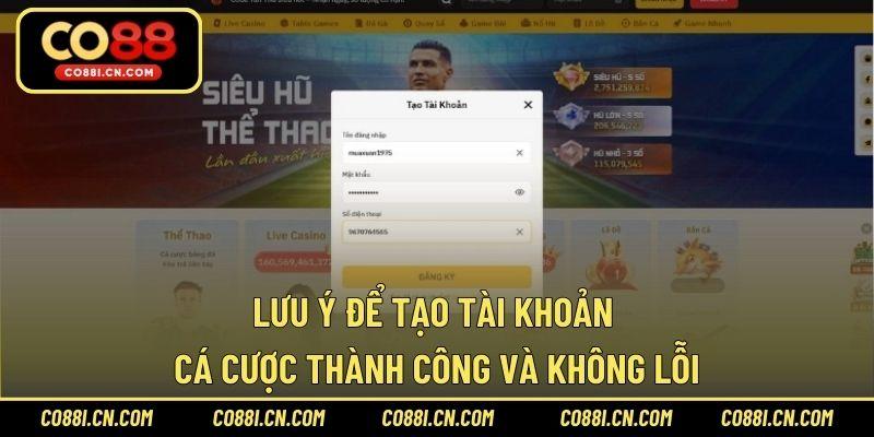 Đăng Ký CO88 – Tạo Tài Khoản Siêu Nhanh Cho Bet Thủ Mới - kovagu